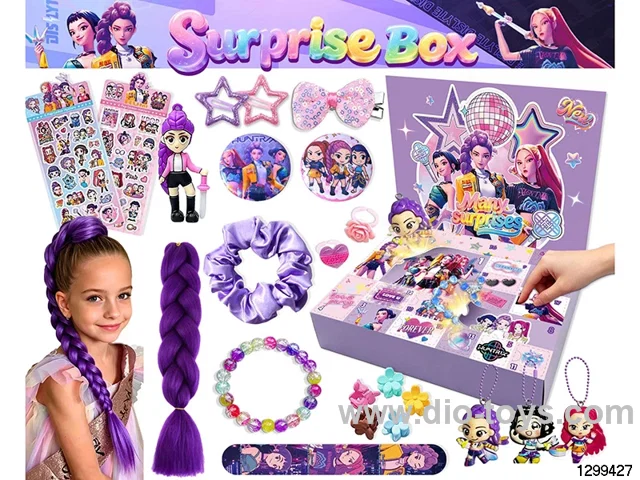 Hunt Demon Girls Blind Box Surprise DIY Set with Hair Accessories & Charms