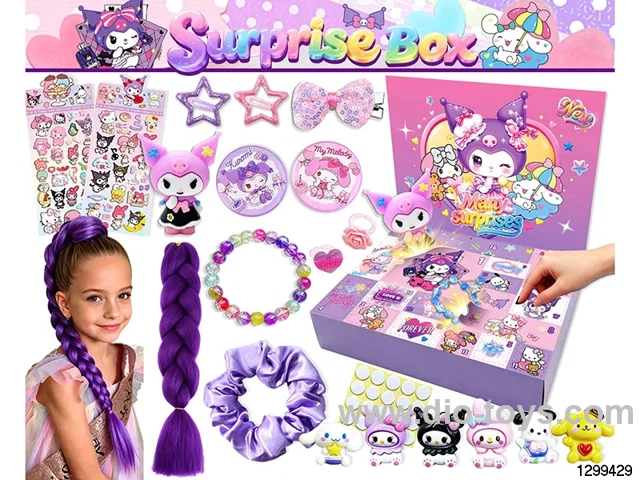 Kuromi Blind Box Surprise DIY Set with Hair Accessories & Charms