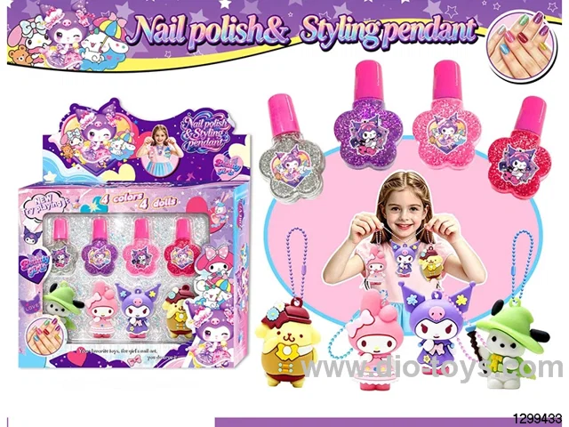 Kuromi & My Melody Nail Polish DIY Backpack Charm with Figure