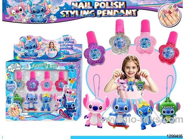 Stitch Glitter Nail Polish DIY Nail Set with Figure Charm