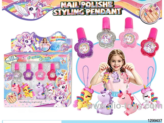 Unicorn Glitter Nail Polish DIY Nail Set with Figure Charm