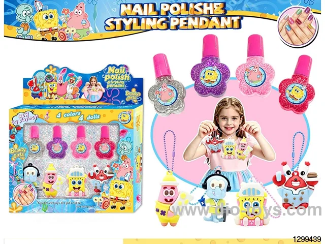SpongeBob Glitter Nail Polish DIY Nail Set with Figure Charm