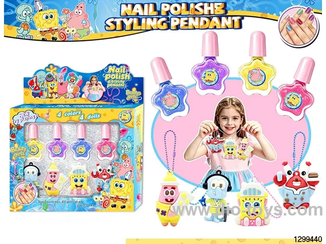 SpongeBob Glitter Nail Polish DIY Nail Set with Figure Charm