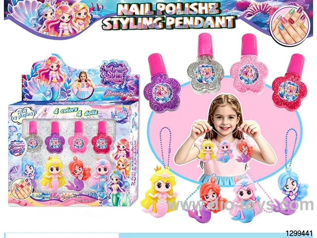 Mermaid Princess Nail Polish DIY Nail Set with Figure Charm