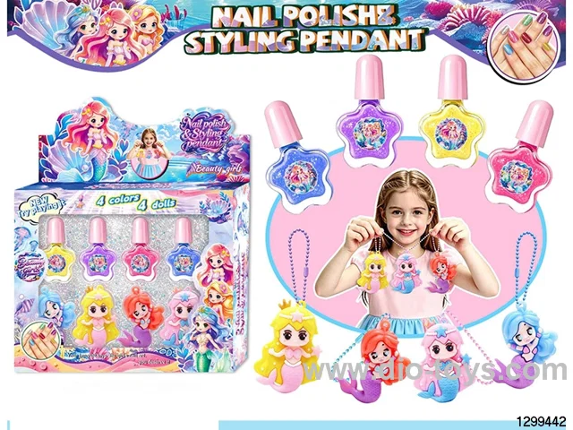 Mermaid Princess Nail Polish DIY Nail Set with Figure Charm