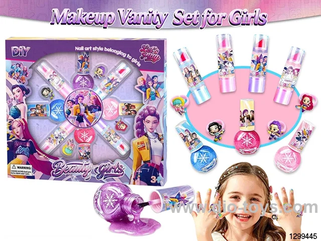 Hunt Demon Girls DIY Nail Jewelry Set with Nail Polish, Lip Balm & Rings for Girls