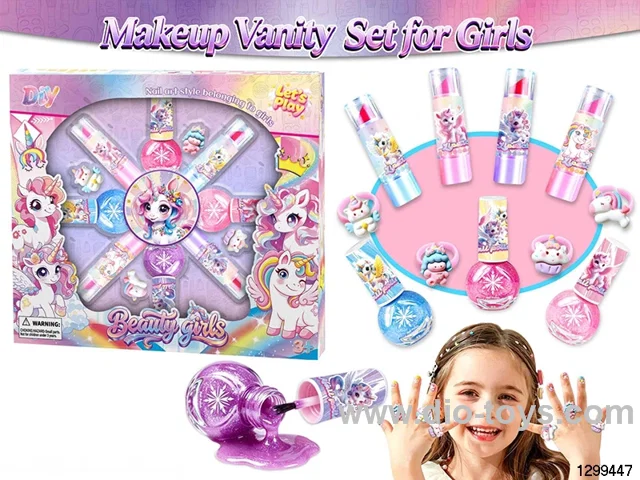 Unicorn DIY Jewelry Set with Nail Polish, Lip Balm & Rings for Girls