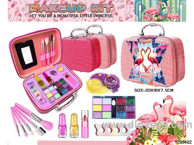 DIY Flamingo Cosmetic Bag & Nail Art Set