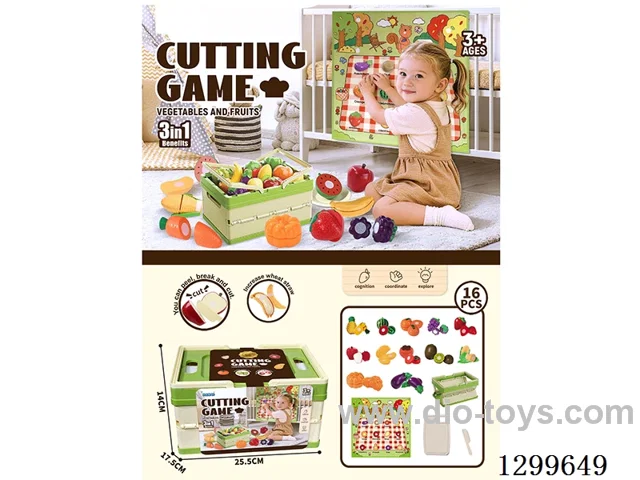 3-in-1 Felt Fruit Cutting Set with Carry Basket
