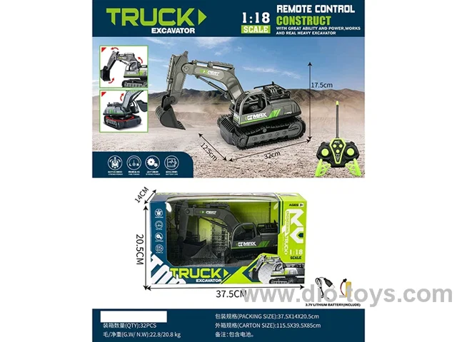 Remote control excavator engineering vehicle remote control toy (with battery)