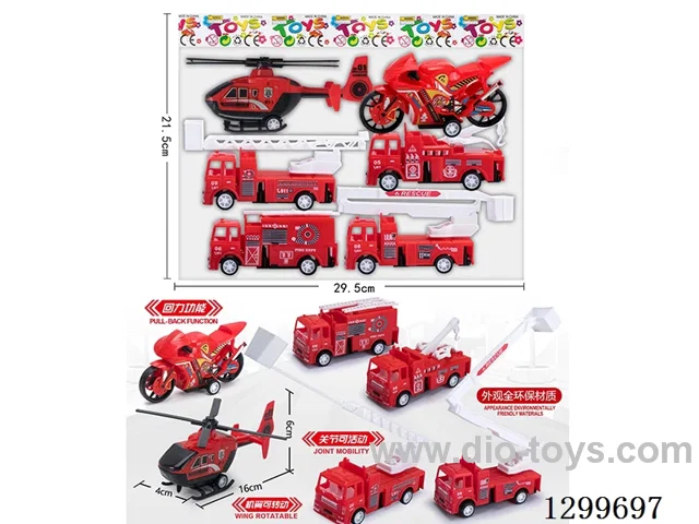 pull back Firefighter Set (6PCS)