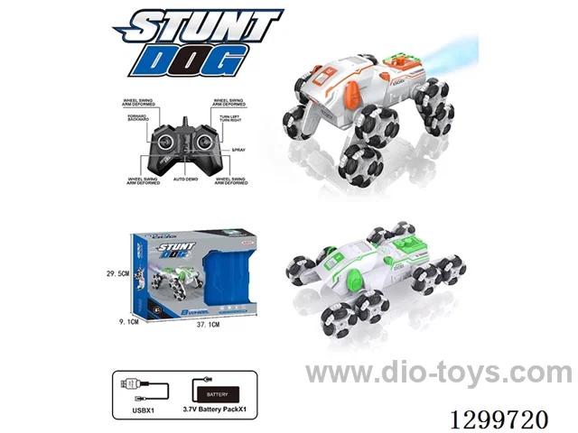 RC stunt robot dog with light /spray