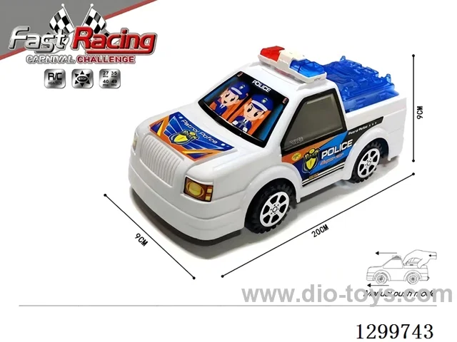 String-Pull Light-Up Pickup Truck Police Car