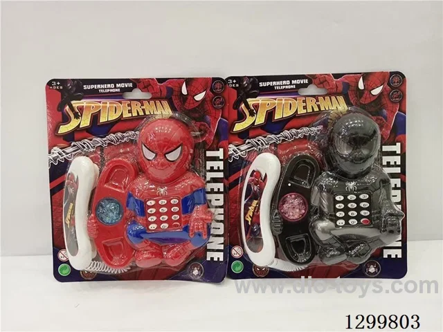 Spider-Man Cartoon Light-Up and Music Phone (2 Colors)-Children’s Early Learning Educational Phone, Avengers-Themed Phone