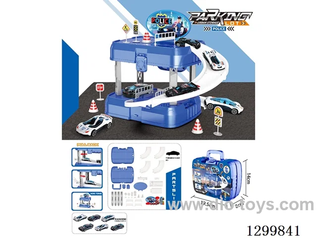 Die-Cast Storage Box Police Rescue Vehicle Series with free wheel alloy car