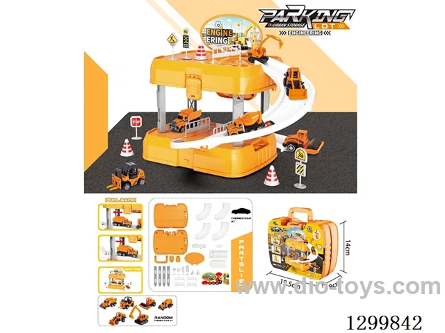 Die-Cast Storage Box Construction Vehicle Series with free wheel alloy car
