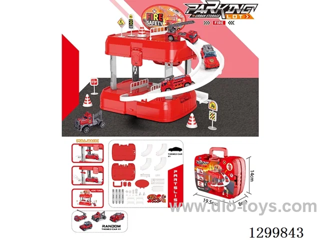 Die-Cast Storage Box Fire Rescue Vehicle Series with free wheel alloy car