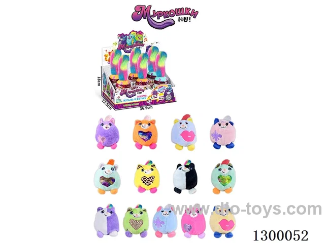 Russian-Language Round-Tube Plush Toys—Cats (6PCS)