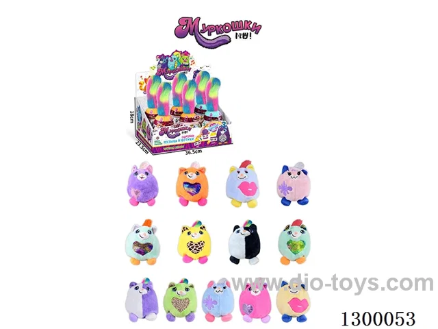 English-Language Round-Tube Plush Toys—Cats (6PCS)
