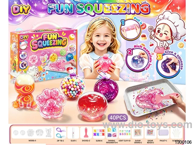 DIY Kids' Ice Hockey Slime Making Kit - Self-made Playful Cat Paws Apple Deer Set
