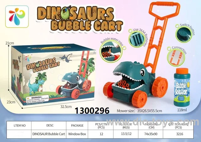 Dinosaurs Bubble Cart with bubble water in color box
