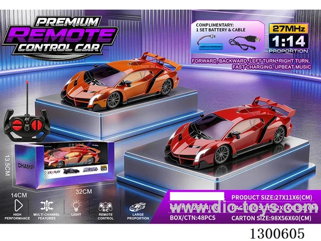 1:14 4ch RC Car Lamborghini Venom, Orange, Red (battery included)
