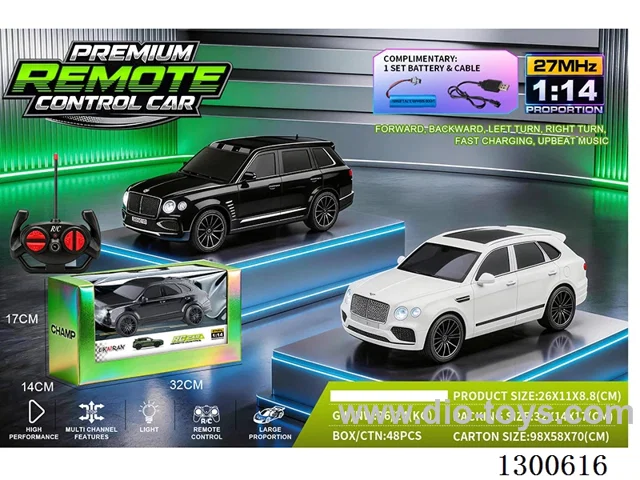 1:14 4ch RC Car Bentley Bentayga (Black, White) – Battery Included