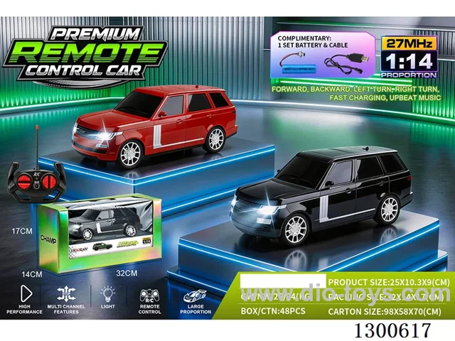 1:14 4ch RC Car Land Rover Range Rover (Black, Red; battery included)