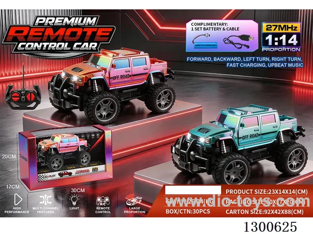 1:14 4ch Off-Road RC Hummer (Green, Orange; battery included)