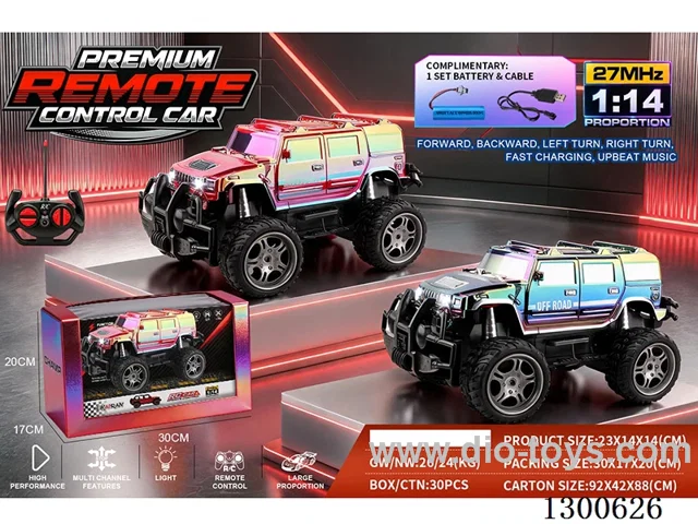 1:14 4ch Off-Road RC Hummer (Red, Blue; battery included)