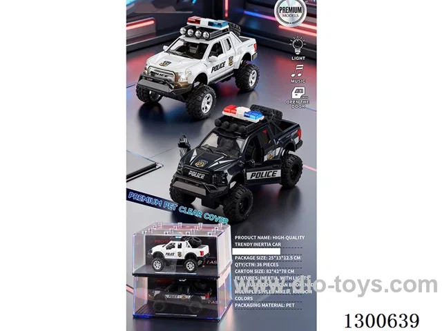 1:24 Raptor Police Car (inertia car) with lights and music, openable doors, battery included