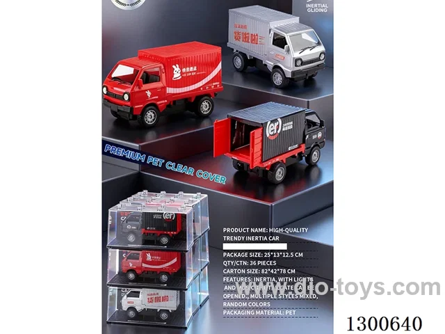 1:24 Cargo Truck (inertia car) with lights and music, openable doors, battery included