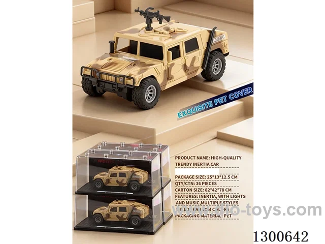 1:24 Military Hummer (inertia car) with lights and music, openable doors, battery included