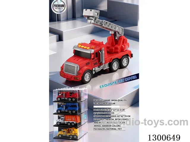 1:24 Construction Vehicle Fire Truck Inertia Car W L/M/openable door battery included