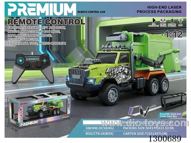 1:14 4ch RC PVC Sanitation Construction Racer with Lights and Battery Included