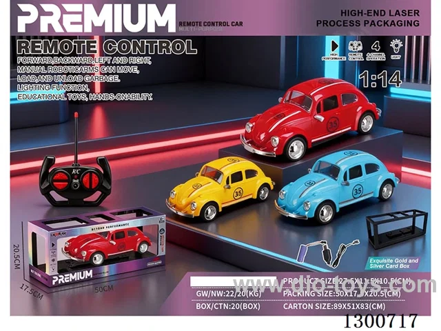 1:14 Beetle RC Car with Lights (battery included)