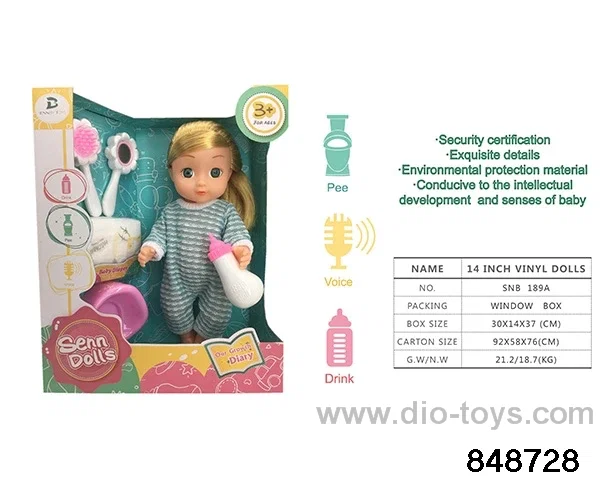 14 inch doll with ic in window box