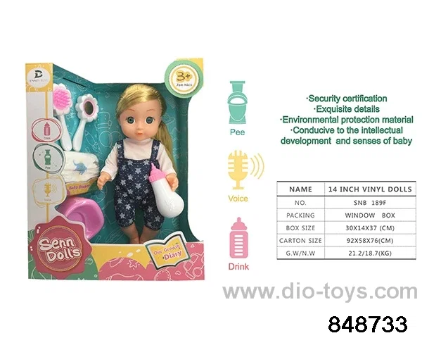 14 inch doll with ic in window box