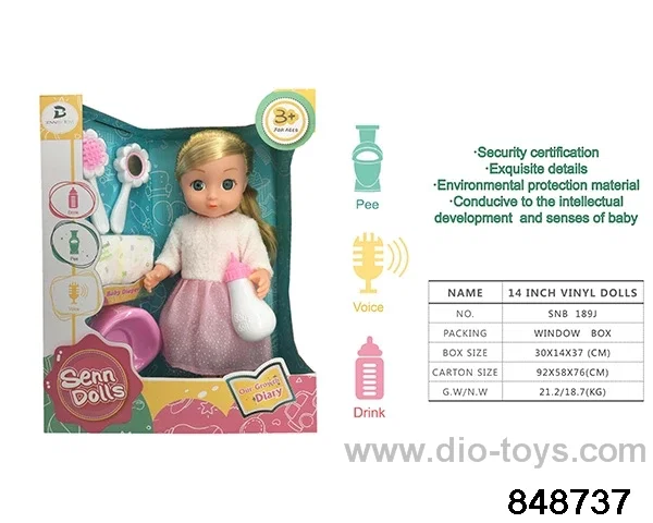 14 inch doll with ic in window box