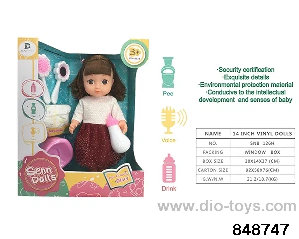 14 inch doll with ic in window box