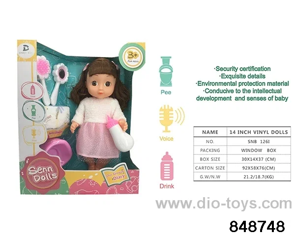 14 inch doll with ic in window box
