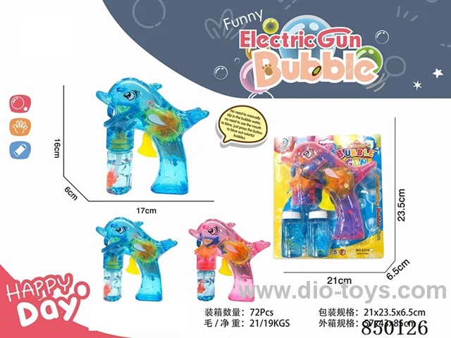 dolphin fully automatic friction bubble gun with light included battery