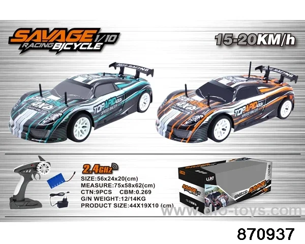 2.4G 1:10 4 ch rc racing car in window box include battery