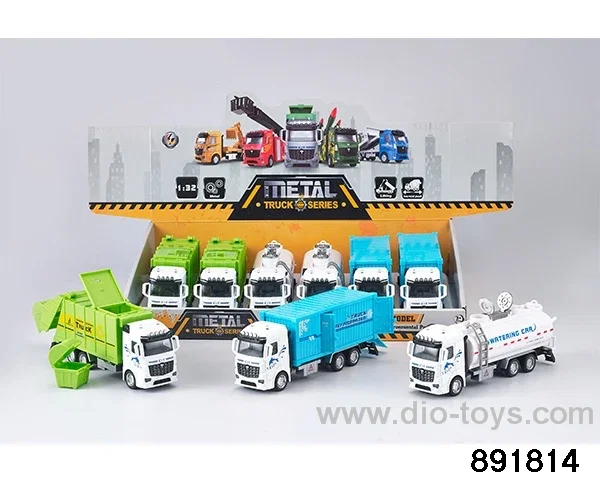 1:32 white pull back alloy city car in display box