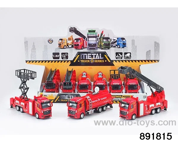 1:32 Pull back alloy fire truck in display box