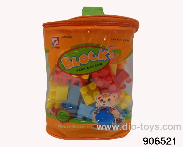building block in 34pcs PVC hang bag