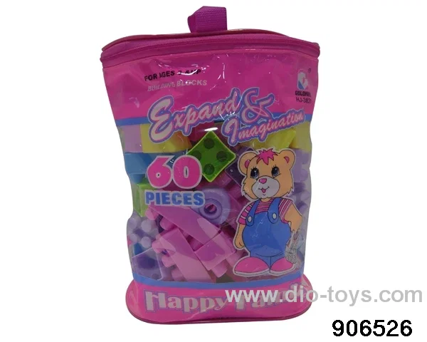 building block in 60pcs PVC hang bag