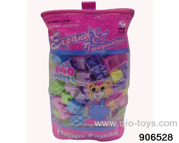 building block in 140pcs PVC hang bag
