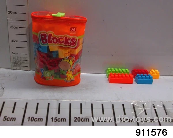 56 PCS wooden block in PVC hang bag