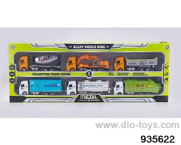 1:32 Pull back alloy car in 6pcs window box
